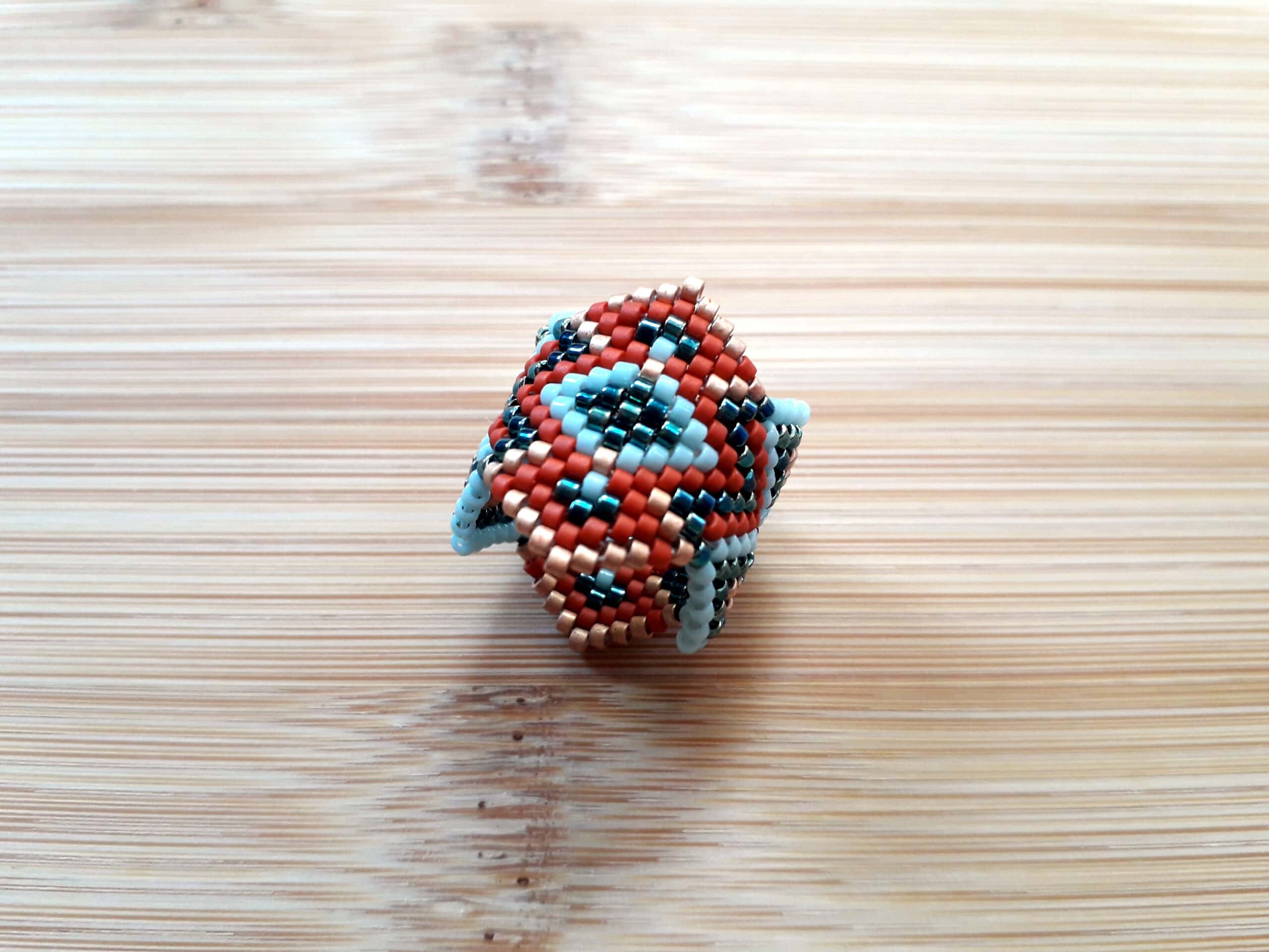 Bague totem cuivre et turquoise