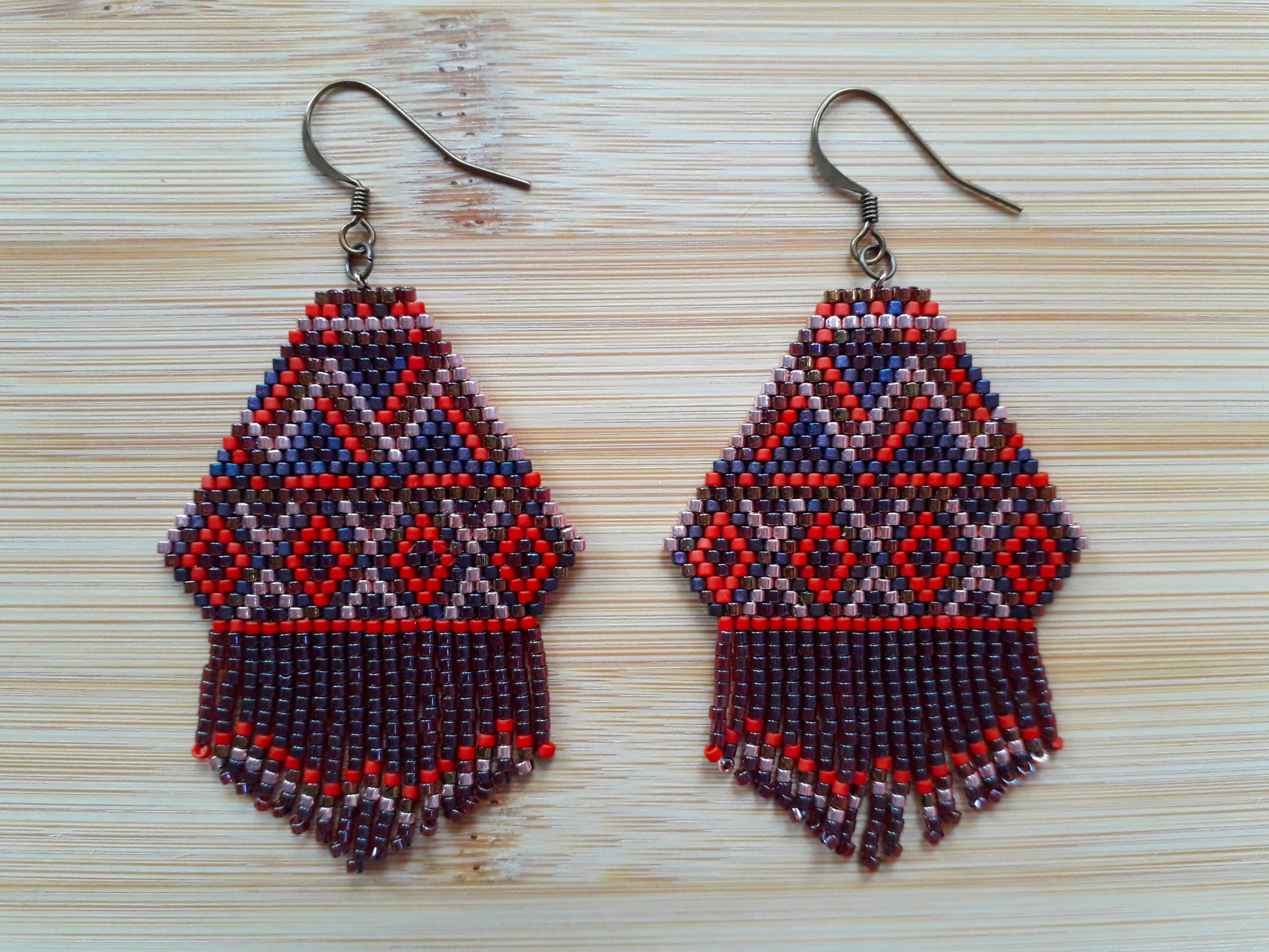 Boucles d'oreilles massaï sienne et cuivre