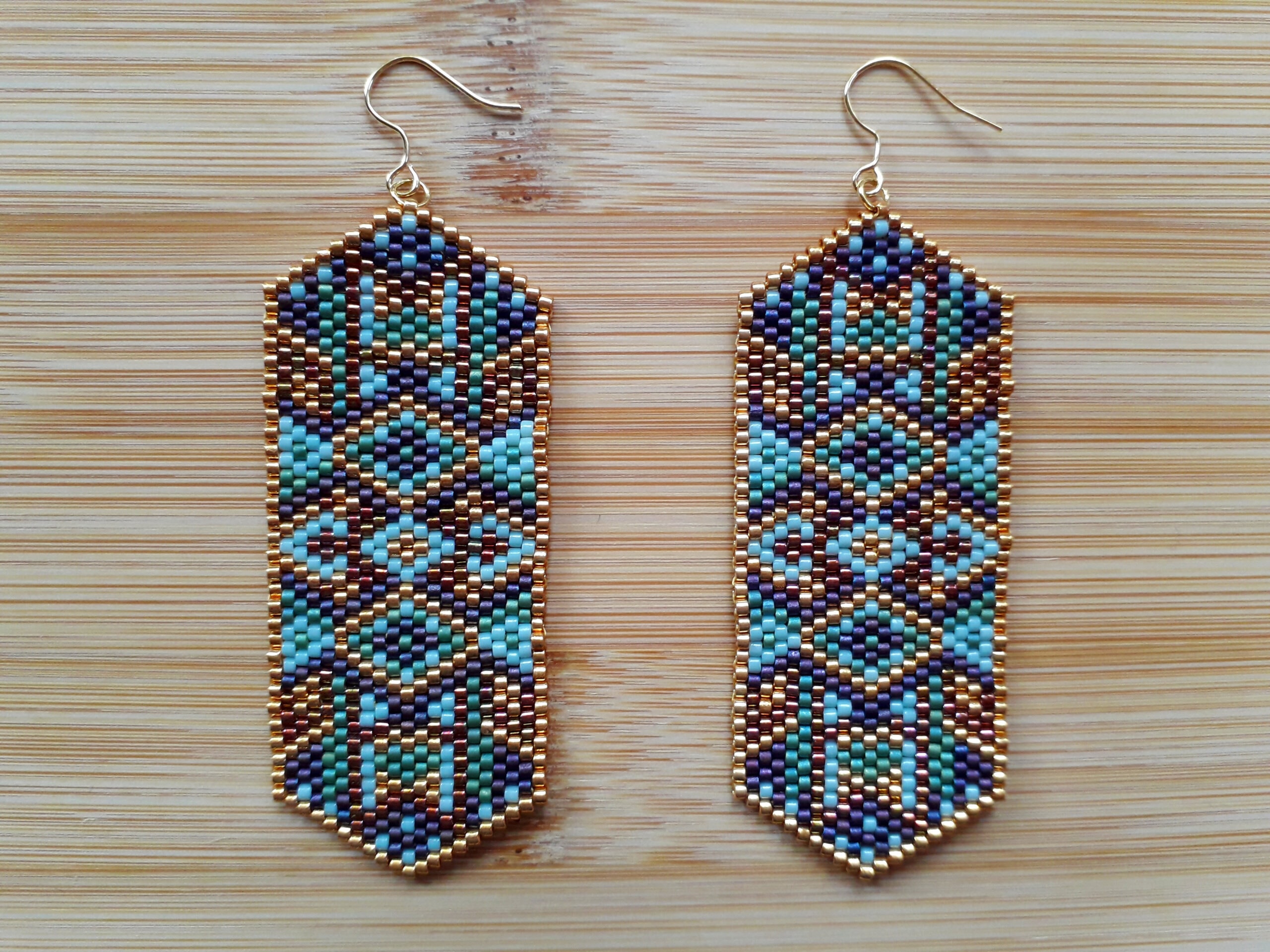 Boucles d'oreilles navajo malachite et prune